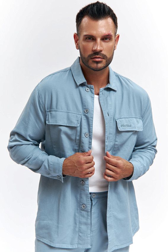 Рубашка льняная Van Mich Голубой