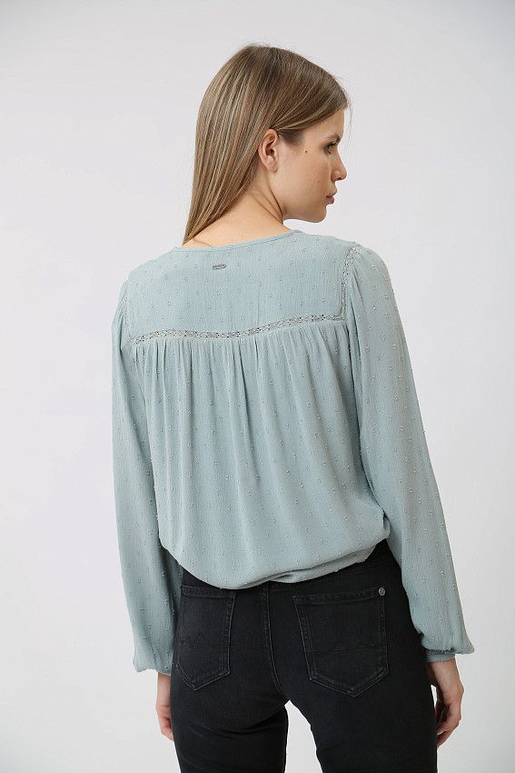 Блузка д/р Pepe Jeans Бирюзовый