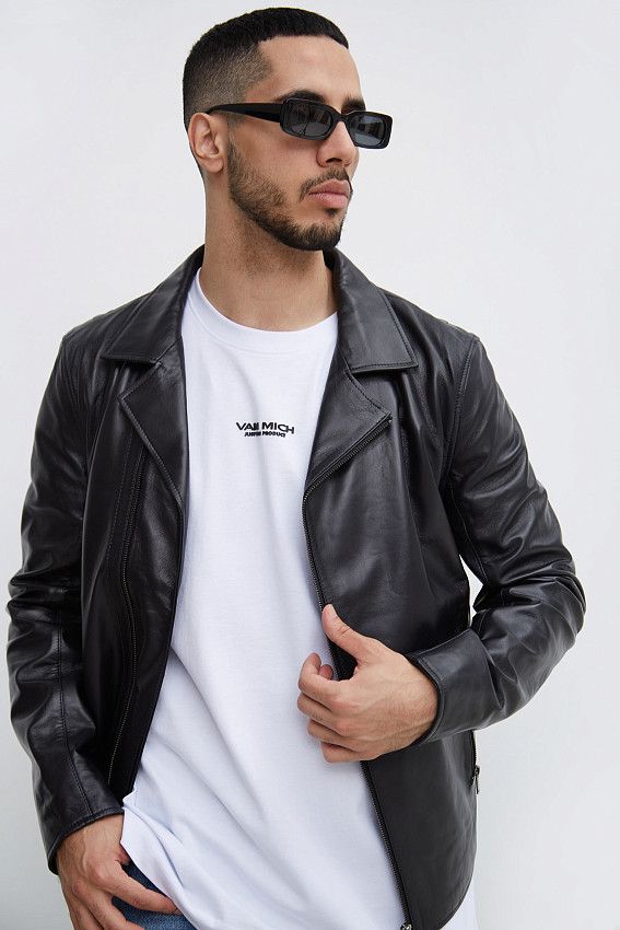 Куртка кожаная Van Mich Черный