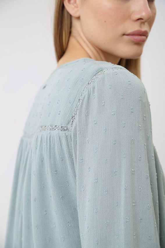 Блузка д/р Pepe Jeans Бирюзовый