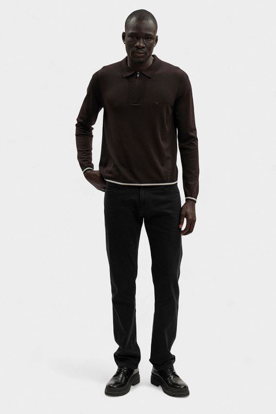 Поло с длинным рукавом Emporio Armani Бордовый