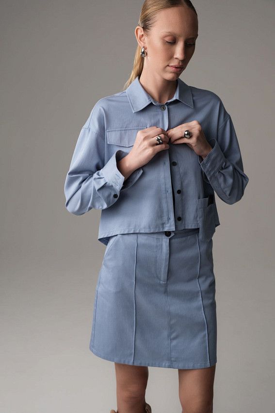 Рубашка с длинным рукавом The Hills Голубой