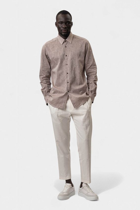 Сорочка льняная Karl Lagerfeld Коричневый