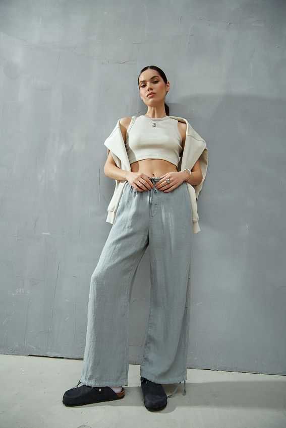 Брюки льняные Van Mich Мятный