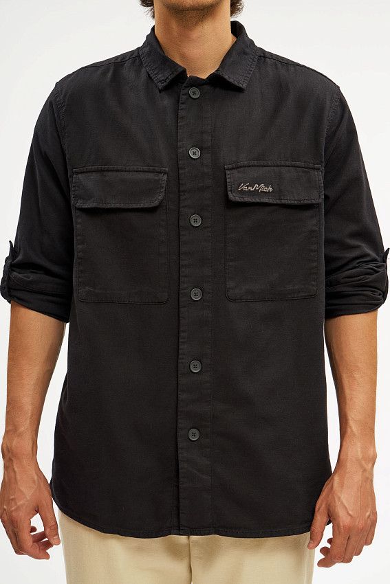 Рубашка льняная Van Mich Черный