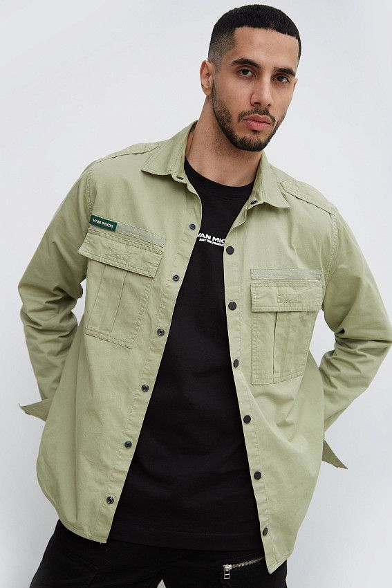 Рубашка с длинным рукавом Van Mich Зеленый