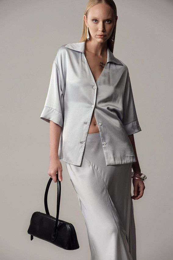 Рубашка с коротким рукавом The Hills Серебряный