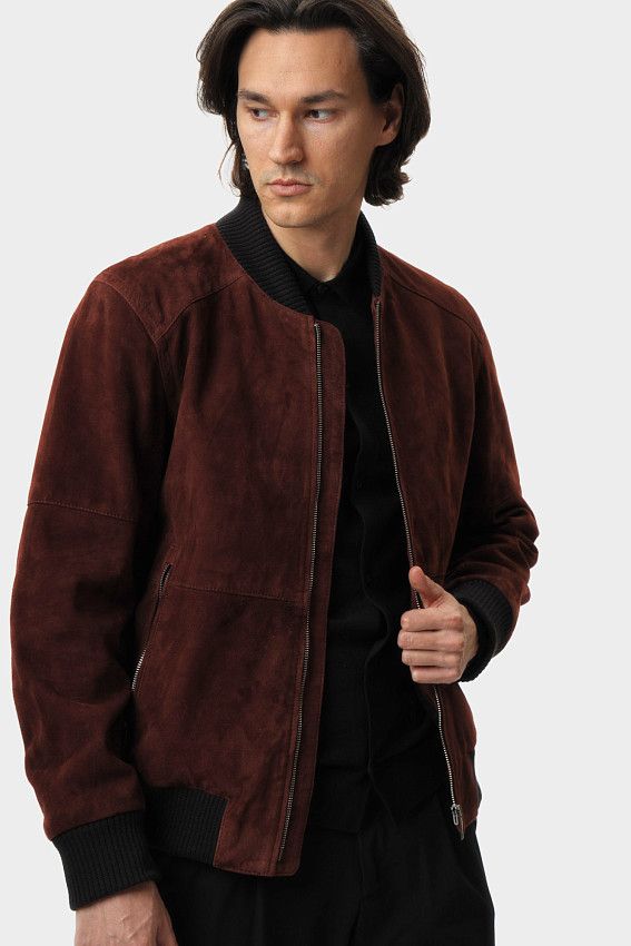 Куртка кожаная Strellson Бордовый