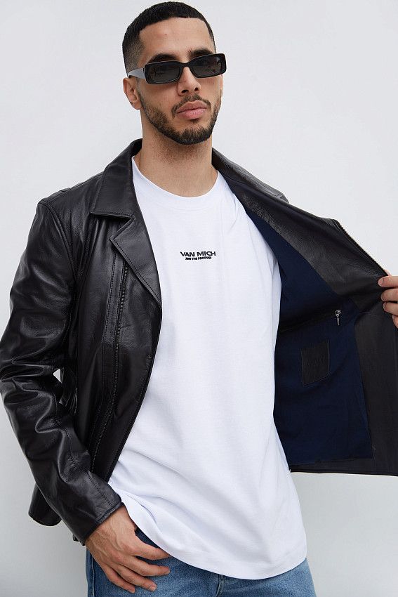 Куртка кожаная Van Mich Черный