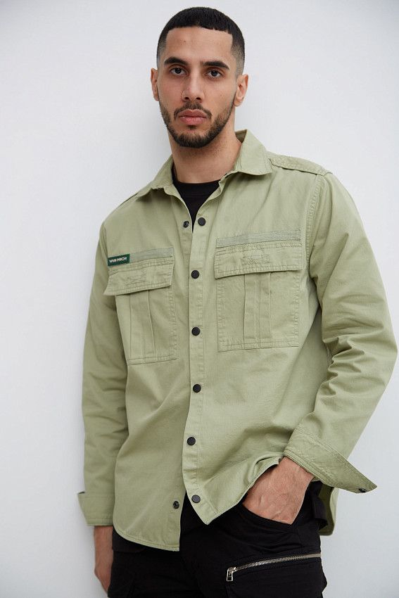 Рубашка с длинным рукавом Van Mich Зеленый