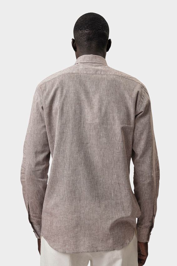 Сорочка льняная Karl Lagerfeld Коричневый