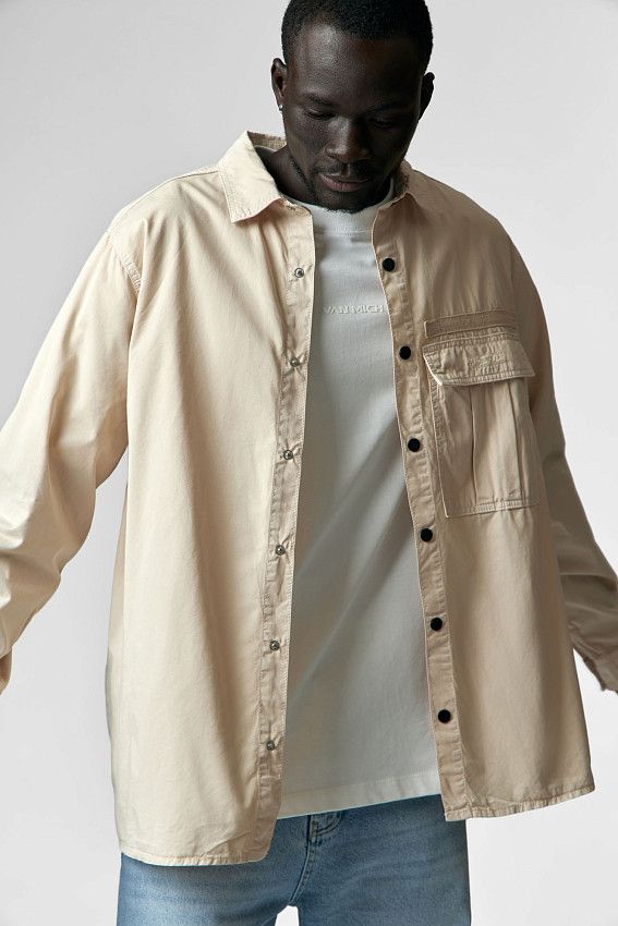 Рубашка с длинным рукавом Van Mich Бежевый