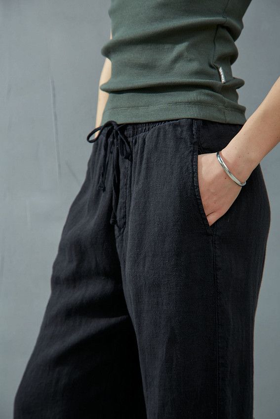 Брюки льняные Van Mich Черный