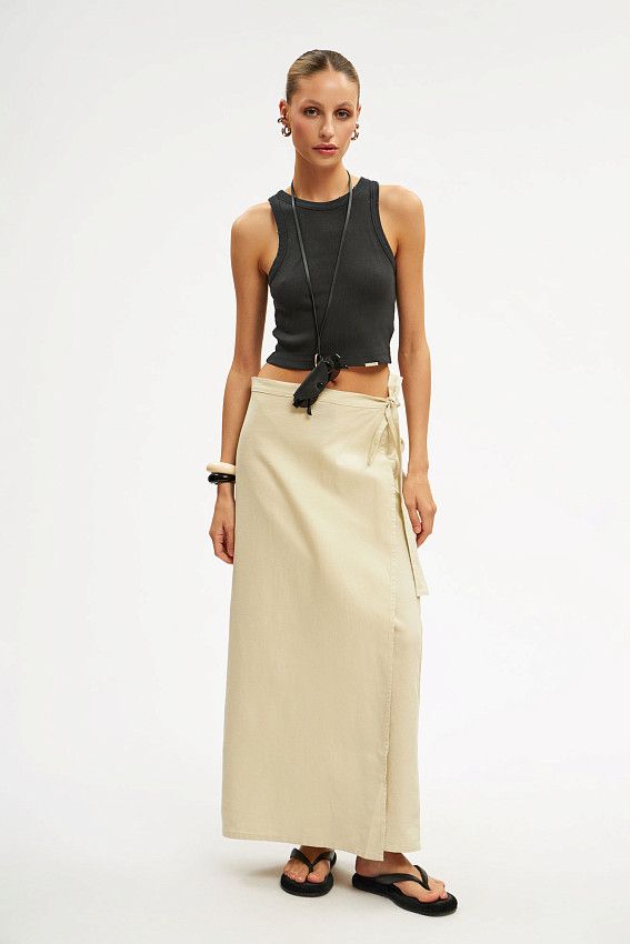 Юбка льняная Van Mich Бежевый