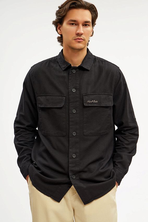 Рубашка льняная Van Mich Черный