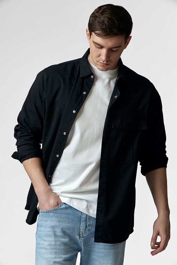 Рубашка с длинным рукавом Van Mich Черный