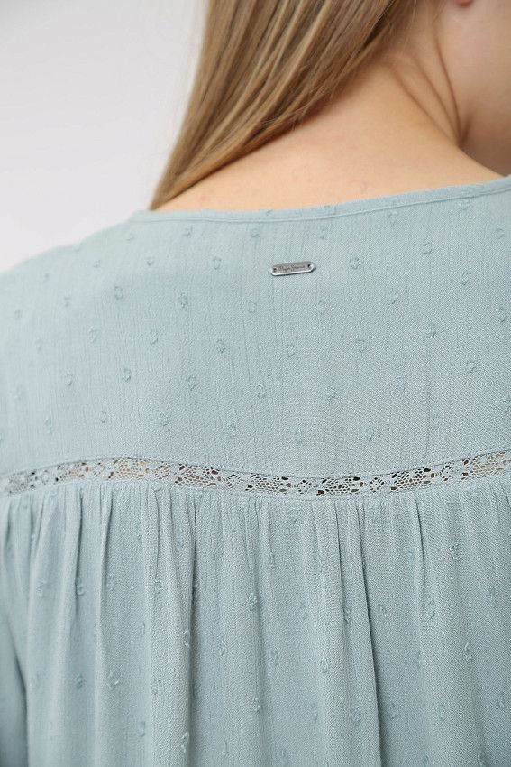 Блузка д/р Pepe Jeans Бирюзовый