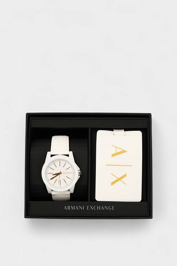 Набор часы+брелок AX  Armani Exchange Белый
