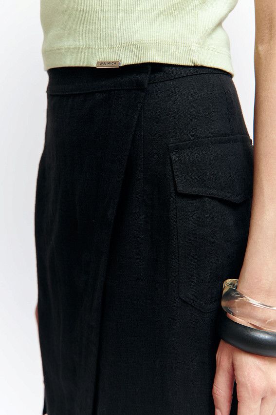 Юбка льняная Van Mich Черный