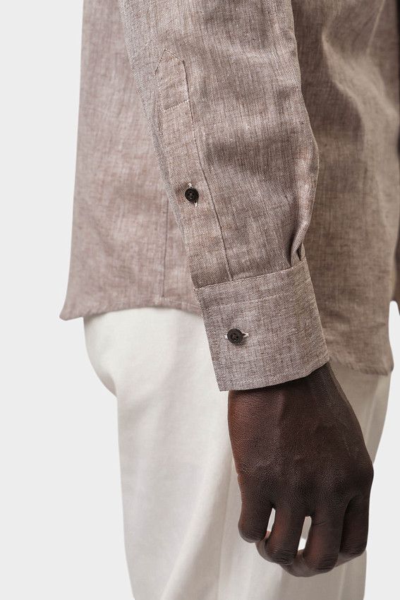 Сорочка льняная Karl Lagerfeld Коричневый