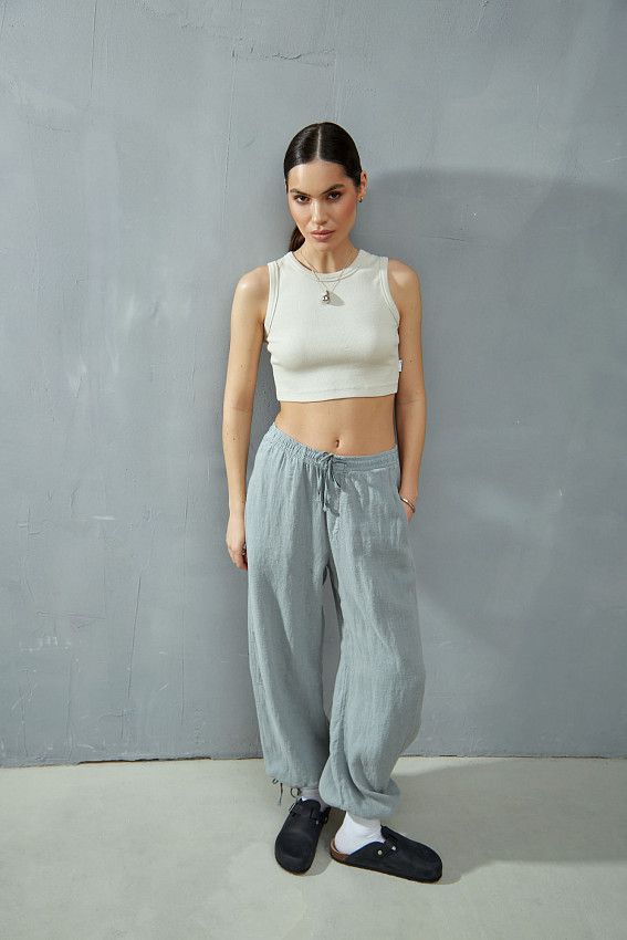 Брюки льняные Van Mich Мятный