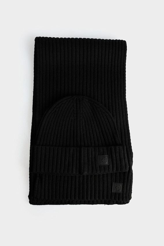 Набор шапка и шарф Strellson Черный