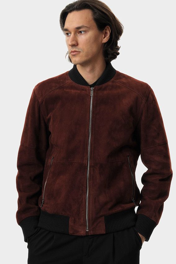 Куртка кожаная Strellson Бордовый