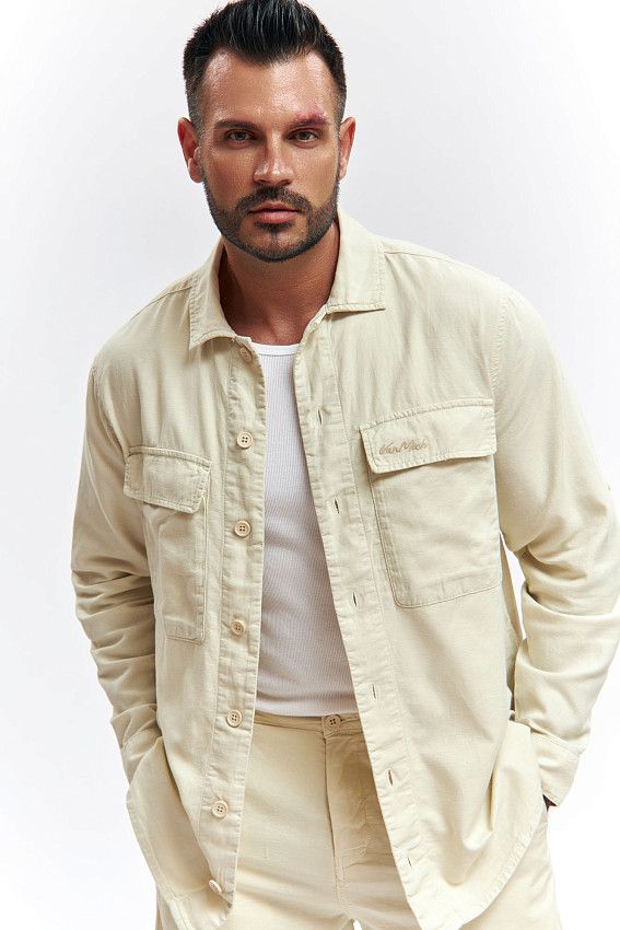 Рубашка льняная Van Mich Бежевый
