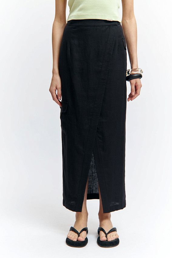 Юбка льняная Van Mich Черный