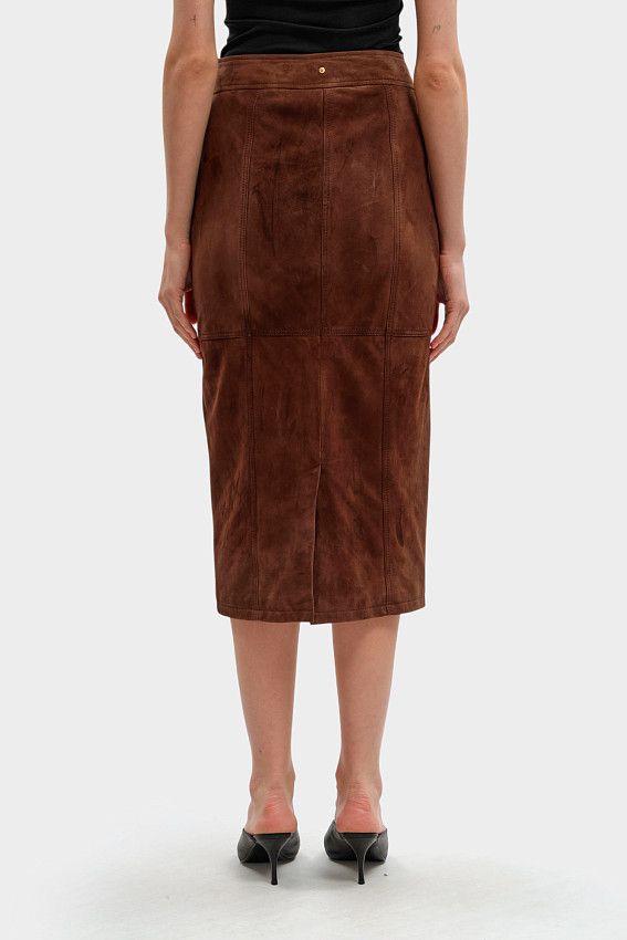 Юбка кожаная Armani Exchange Бежевый